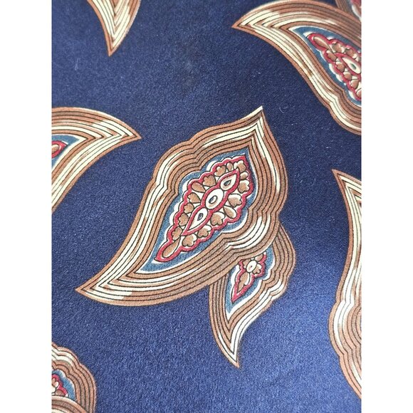 Christian Dior Monsieur Men's Silk Tie Blue /Brown Paisley Design Made Italy 246 - Picture 4 of 11